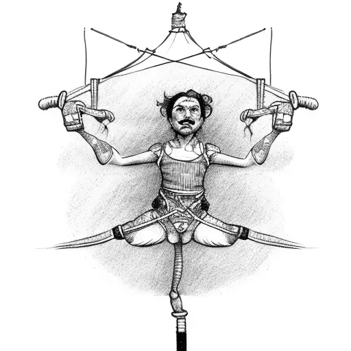 tightrope walker tattoo design idea