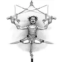 tightrope walker tattoo design idea