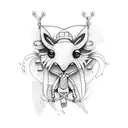 tightrope walker tattoo design idea