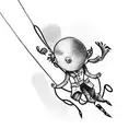 tightrope walker tattoo design idea