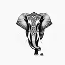 Thai elephant  tattoo design idea