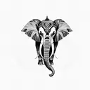 Thai elephant  tattoo design idea