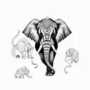 Thai elephant  tattoo design idea