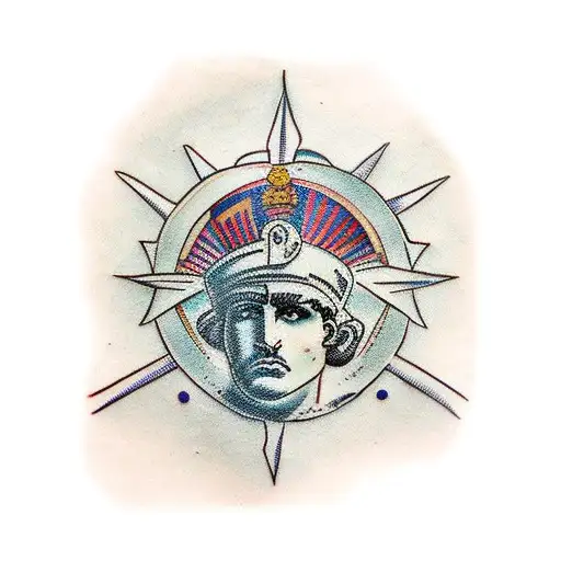 roman empire, greek god tattoo design idea