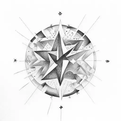 Falling Star with Cloud tattoo design idea