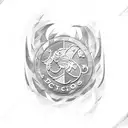 Boca Juniors logo combined with anime elements tattoo design idea