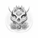 concha de mar enredada con ramas de uva, media luna, sol,  tattoo design idea