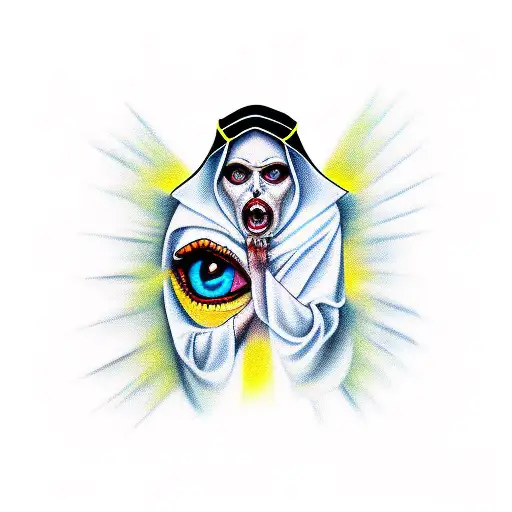 evil nun tattoo design idea