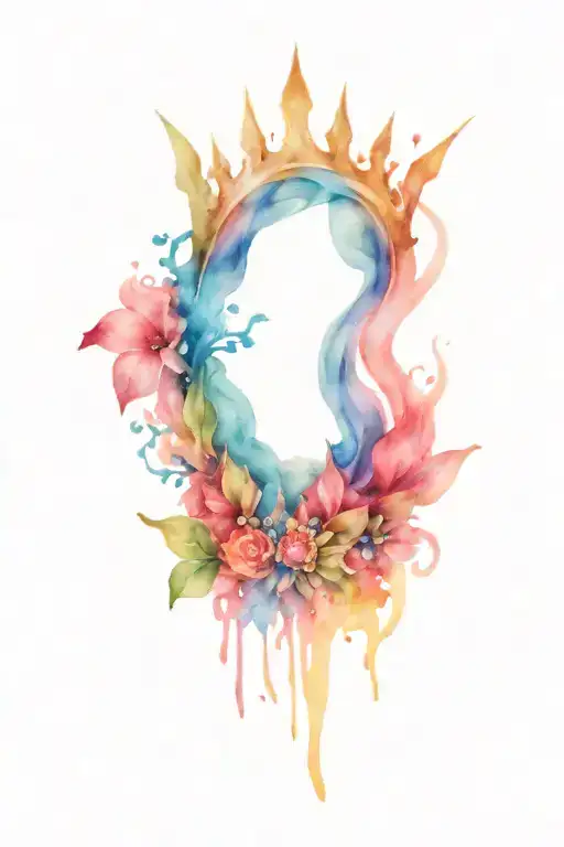 fantasy fae queen crown tattoo design idea