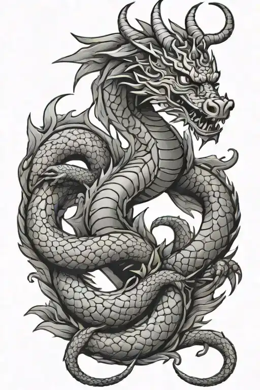 mexican inspired dragon tattoo design idea