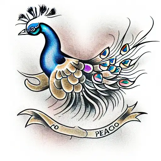Peacock tattoo design idea
