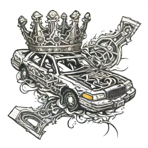 Crown Victoria P71 destroyed tattoo design idea