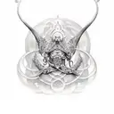 "God Eternal within The Body" script text  tattoo design idea