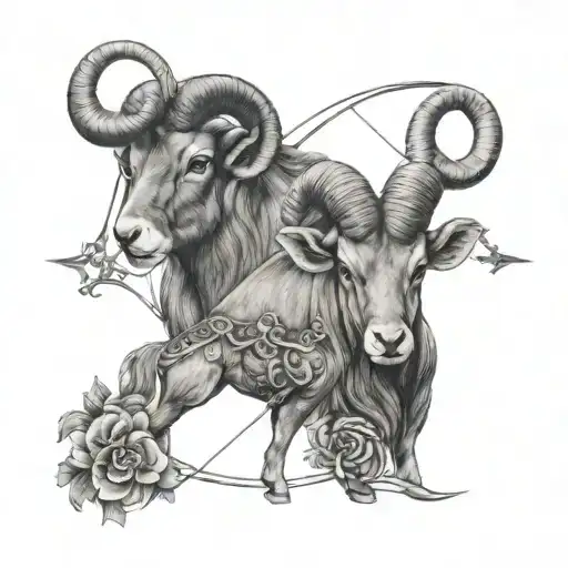 Aries and sagittarius tattoo design idea