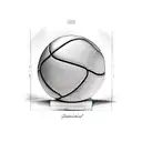 A basketball hoop with the names Zach, Gabbie, Lucas, and Michael engraved on it tattoo design idea