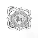 Phi symbol and Earth Alchemy Symbol tattoo design idea