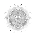Phi symbol and Earth Alchemy Symbol tattoo design idea