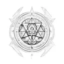 Phi symbol and Earth Alchemy Symbol tattoo design idea