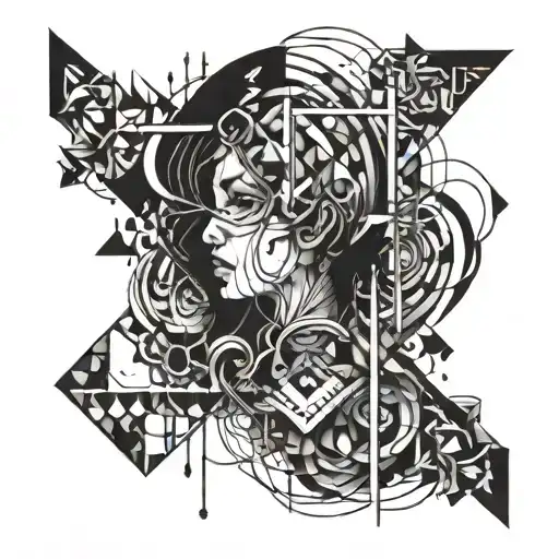 An abstract representation of overcoming depression tattoo design idea