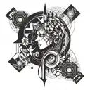 An abstract representation of overcoming depression tattoo design idea