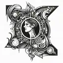 An abstract representation of overcoming depression tattoo design idea