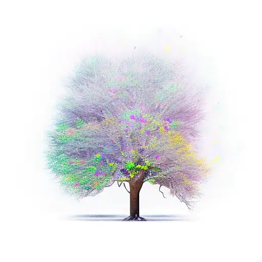 Bare tree split down middle tattoo design idea