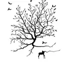  Bare tree no color tattoo design idea