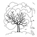  Bare tree no color tattoo design idea