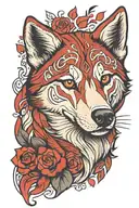 Red husky dog tattoo design idea