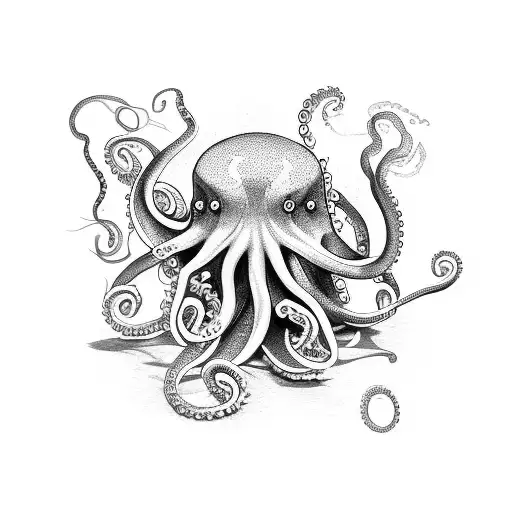 A DJ mixing console with octopus tentacles as the sliders and knobs tattoo design idea