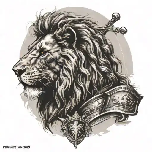 Lion Knight templar tattoo design idea