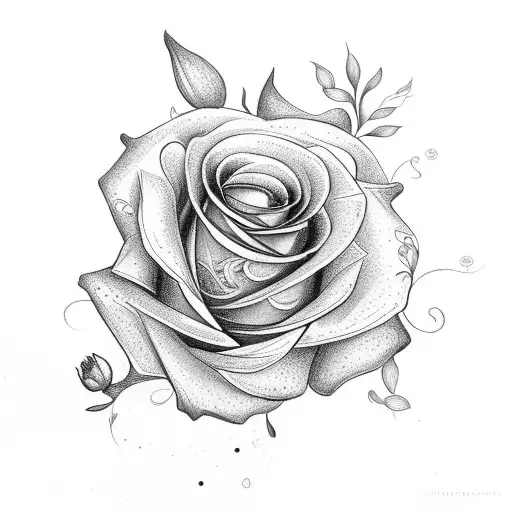 boquet of flowers including a rose, jasmine, loretta,gladioli, freisha and iris tattoo design idea