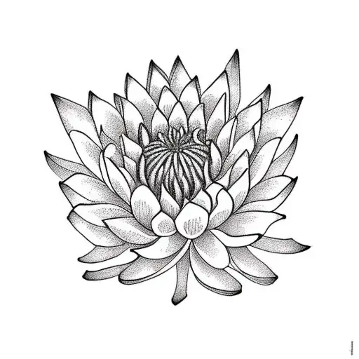 Chrysanthemum and Lotus flower for shoulder chest tattoo design idea