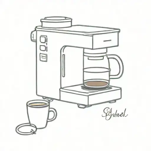 coffee maker and a book open tattoo design idea
