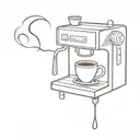 coffee maker and a book open tattoo design idea