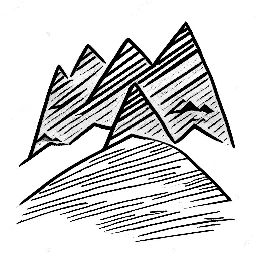 Man  rolls a heavy rock up a mountain. tattoo design idea