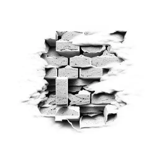 the word mississippi breaking through a brick wall tattoo design idea