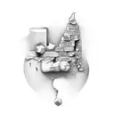 mississippi brick wall tattoo design idea