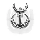 an anchor With coordinates underneath  tattoo design idea