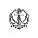 an anchor With coordinates underneath  tattoo design idea