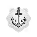 an anchor With coordinates underneath  tattoo design idea