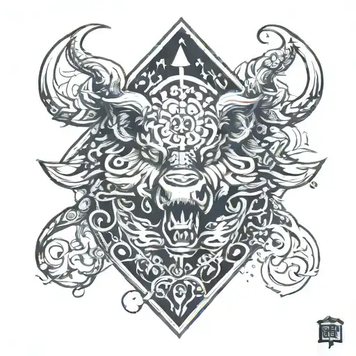 the boar and the signs of God Ramhat tattoo design idea