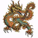 mechanical thai dragon tattoo design idea