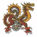 mechanical thai dragon tattoo design idea