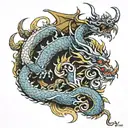 mechanical thai dragon tattoo design idea