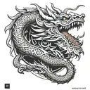 mechanical thai dragon tattoo design idea