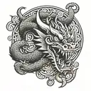 mechanical thai dragon tattoo design idea