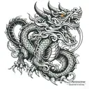 mechanical thai dragon tattoo design idea