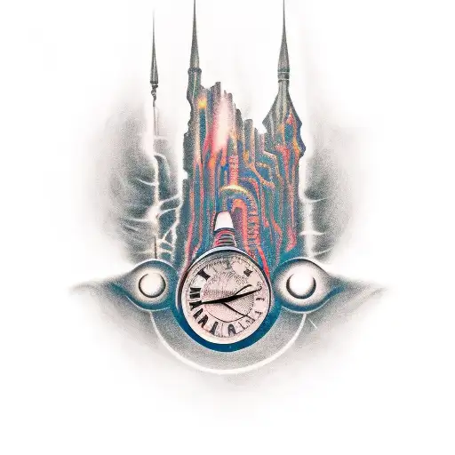 An old soul inspired tattoo featuring elements of the Twilight Zone tattoo design idea