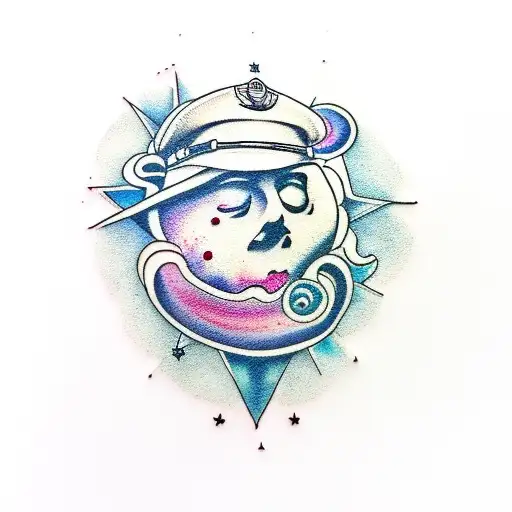 An old soul inspired tattoo featuring elements of the Twilight Zone tattoo design idea
